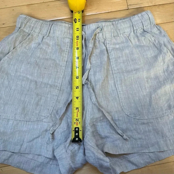 Tahari 100% Hemp Tan Shorts Size S High Rise Pocket Pull On - Picture 7 of 8